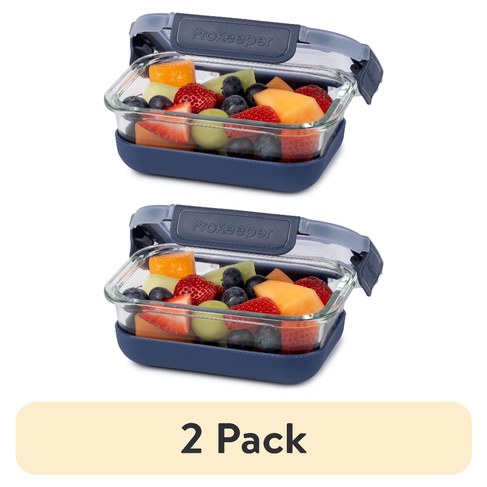 Meal Prep Glass - ชุดภาชนะเก็บอาหารแก้ว 2 ชิ้น ขนาด 1.6 ถ้วย
