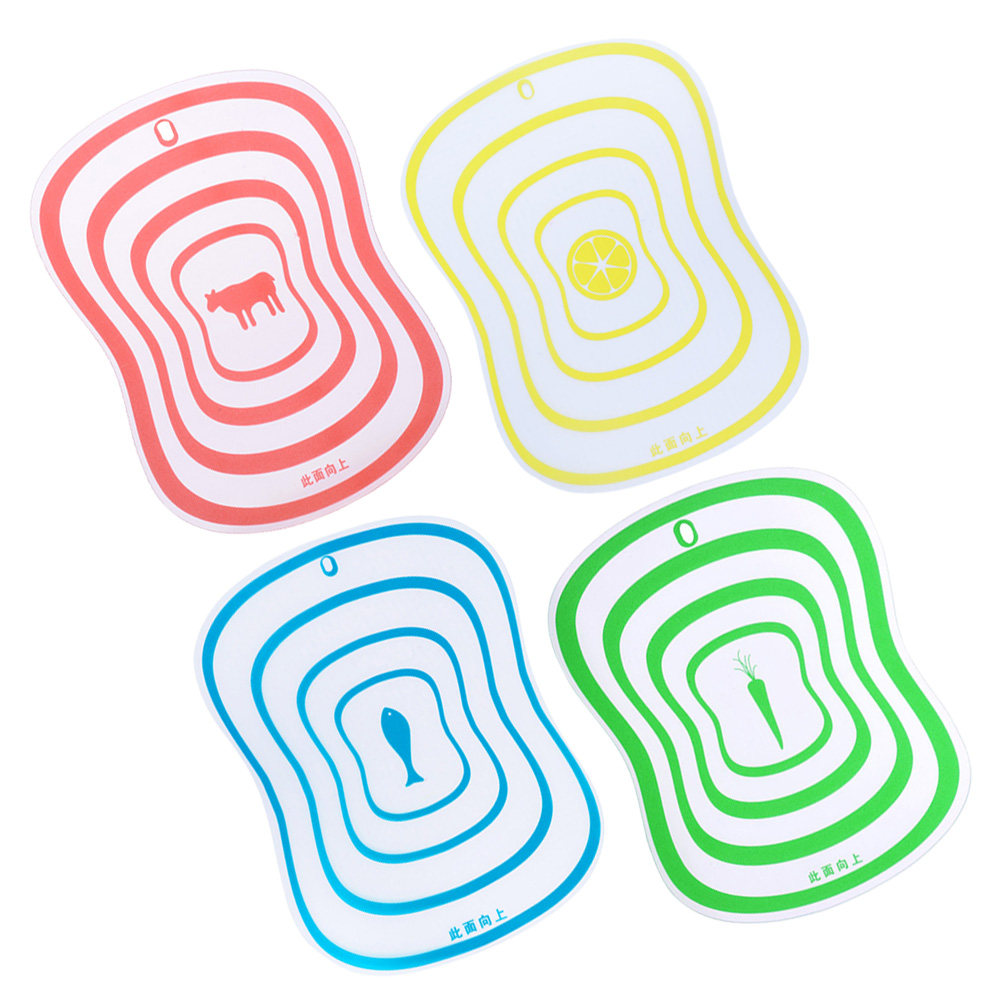 Food Prep Mat - แผ่นรองตัดอาหารเรซิน 4 ชิ้น กันลื่น สีด้าน ยืดหยุ่นได้
