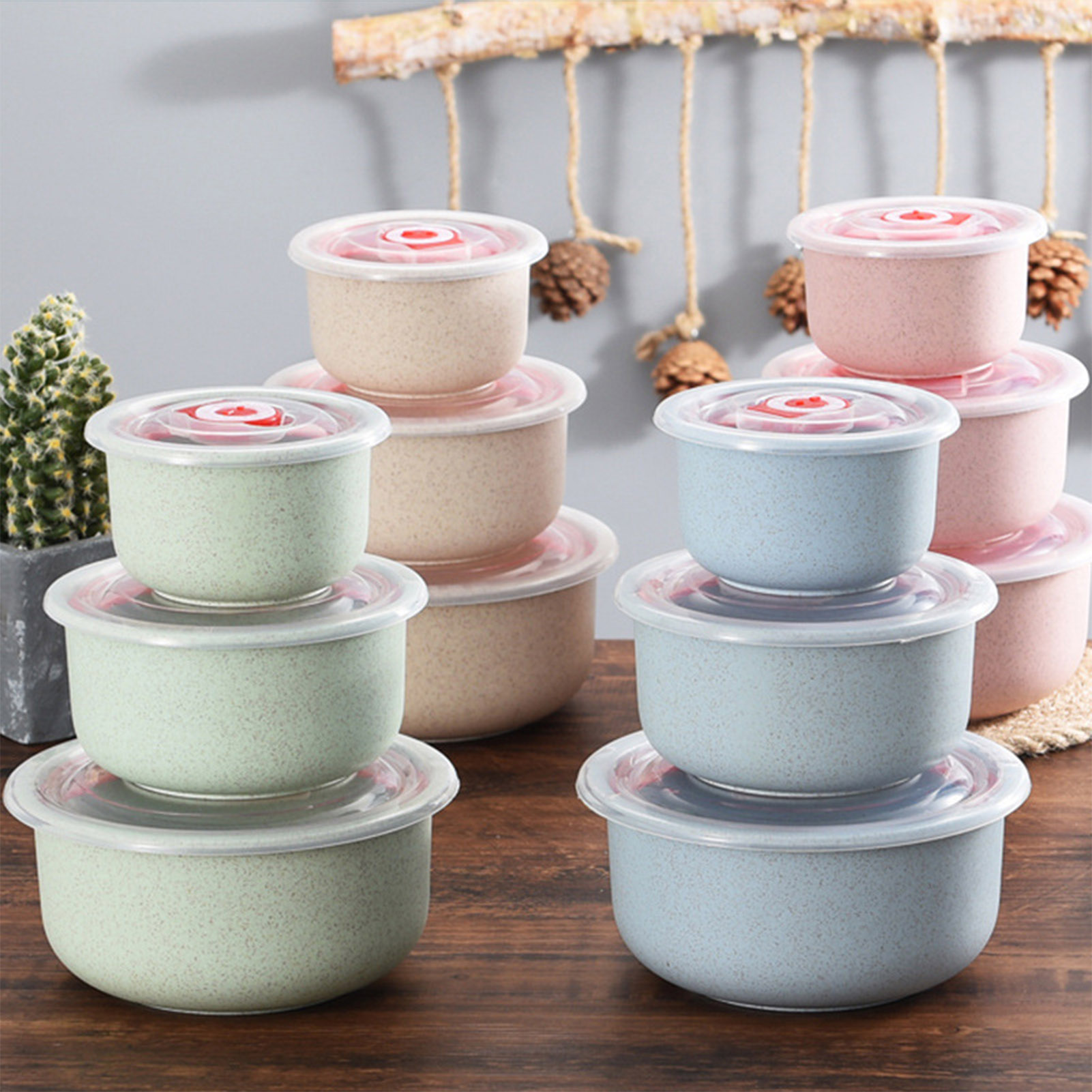 Meal Preparation - กล่องเก็บอาหาร 3 ชิ้น กล่องเบนโตะ น้ำหนักเบา สำหรับเก็บอาหารในครัว