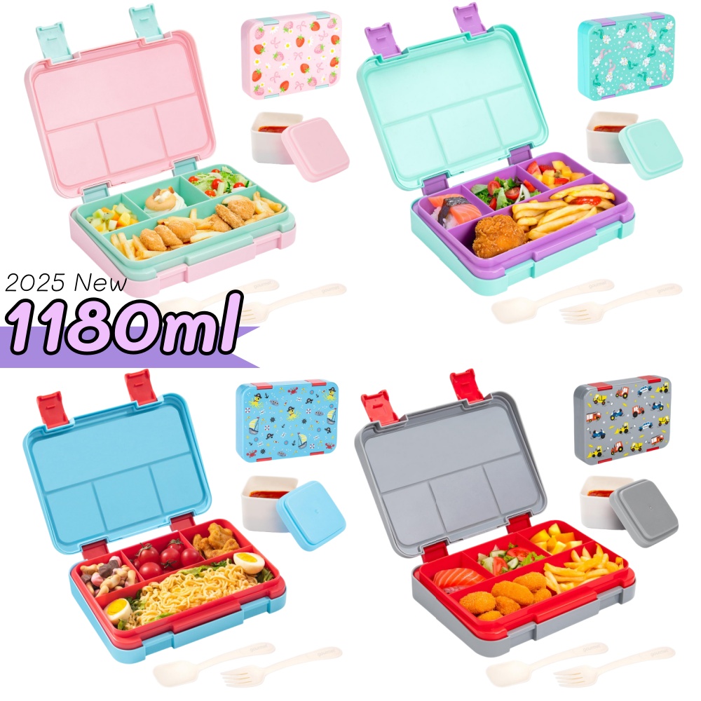 Meal Preparation - 40oz รูปแบบการ์ตูน Bento กล่องอาหารกลางวันชุด Leak PROOF