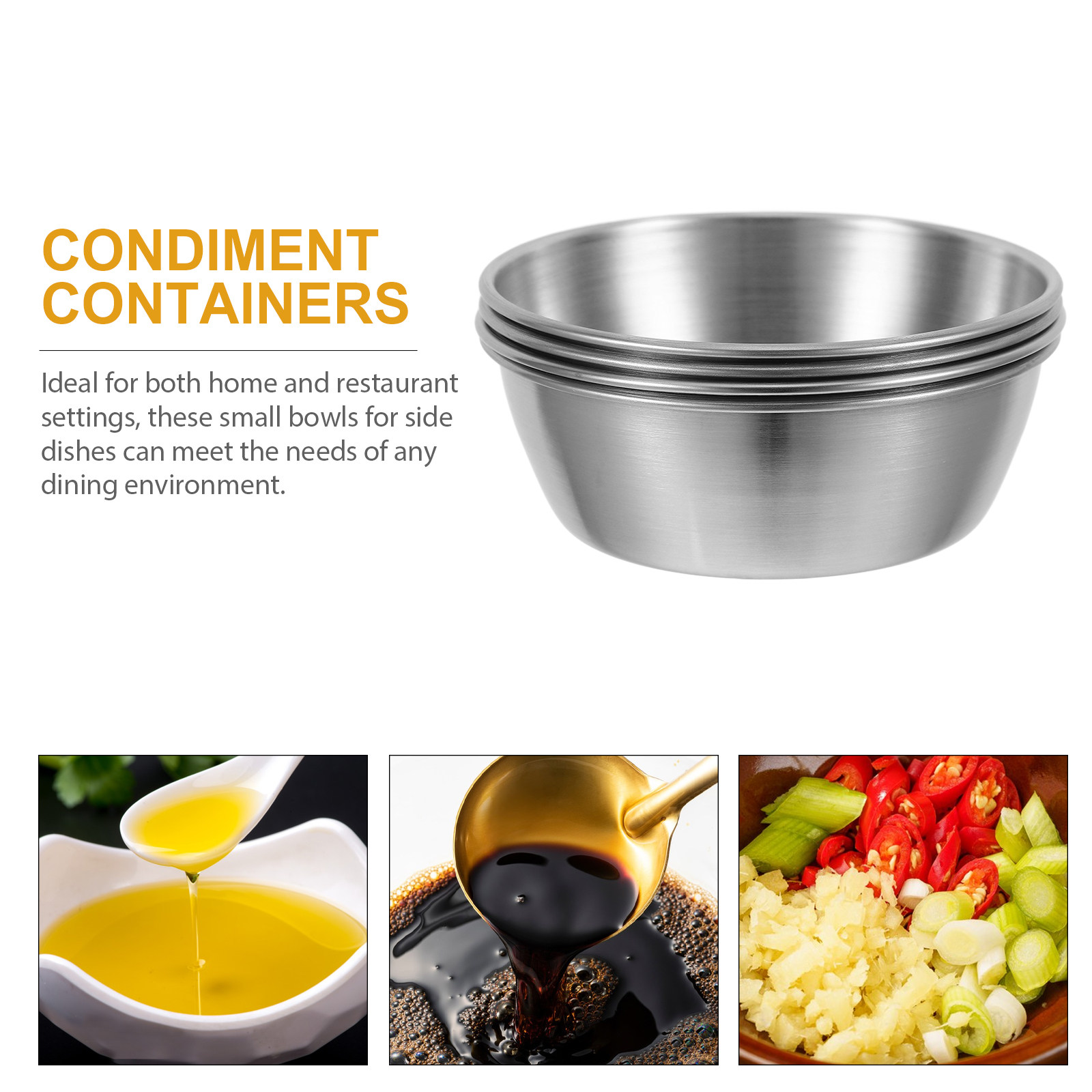 ถ้วยซอสสแตนเลส 4 ชิ้น ดีไซน์มิ - Sauce Dipping Cup บทวิจารณ์และราคา