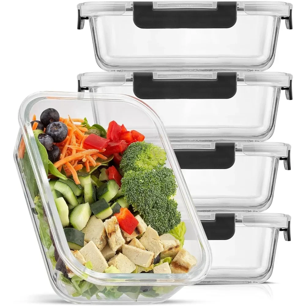 y ภาชนะเก็บอาหารแบบแก้วพร้อมฝา - Meal Prep Glass บทวิจารณ์และราคา