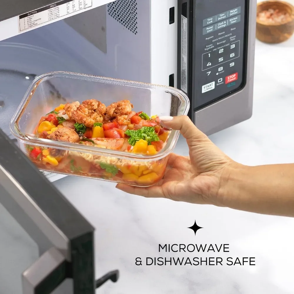 y ภาชนะเก็บอาหารแบบแก้วพร้อมฝา - Meal Prep Glass บทวิจารณ์และราคา