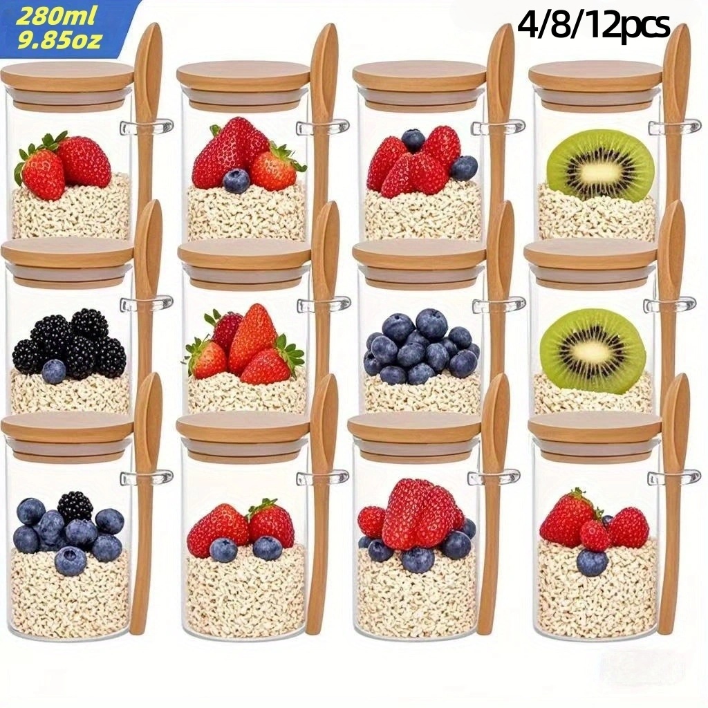 4/8/12 ชิ้น, ถ้วยอาหารเช้าข้าว - Meal Prep Glass บทวิจารณ์และราคา