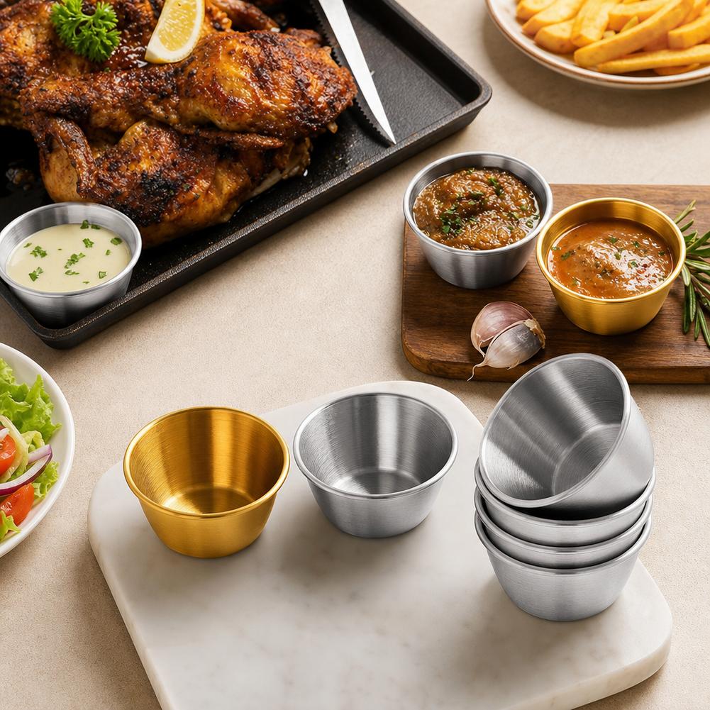 ถ้วยซอสสแตนเลสขนาดเล็ก ถ้วยจิ้ - Sauce Dipping Cup บทวิจารณ์และราคา