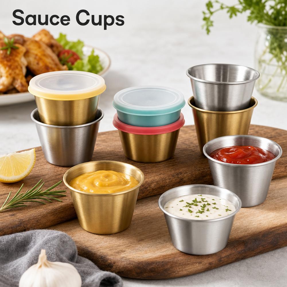 ถ้วยซอสสแตนเลสขนาดเล็ก ถ้วยจิ้ - Sauce Dipping Cup บทวิจารณ์และราคา