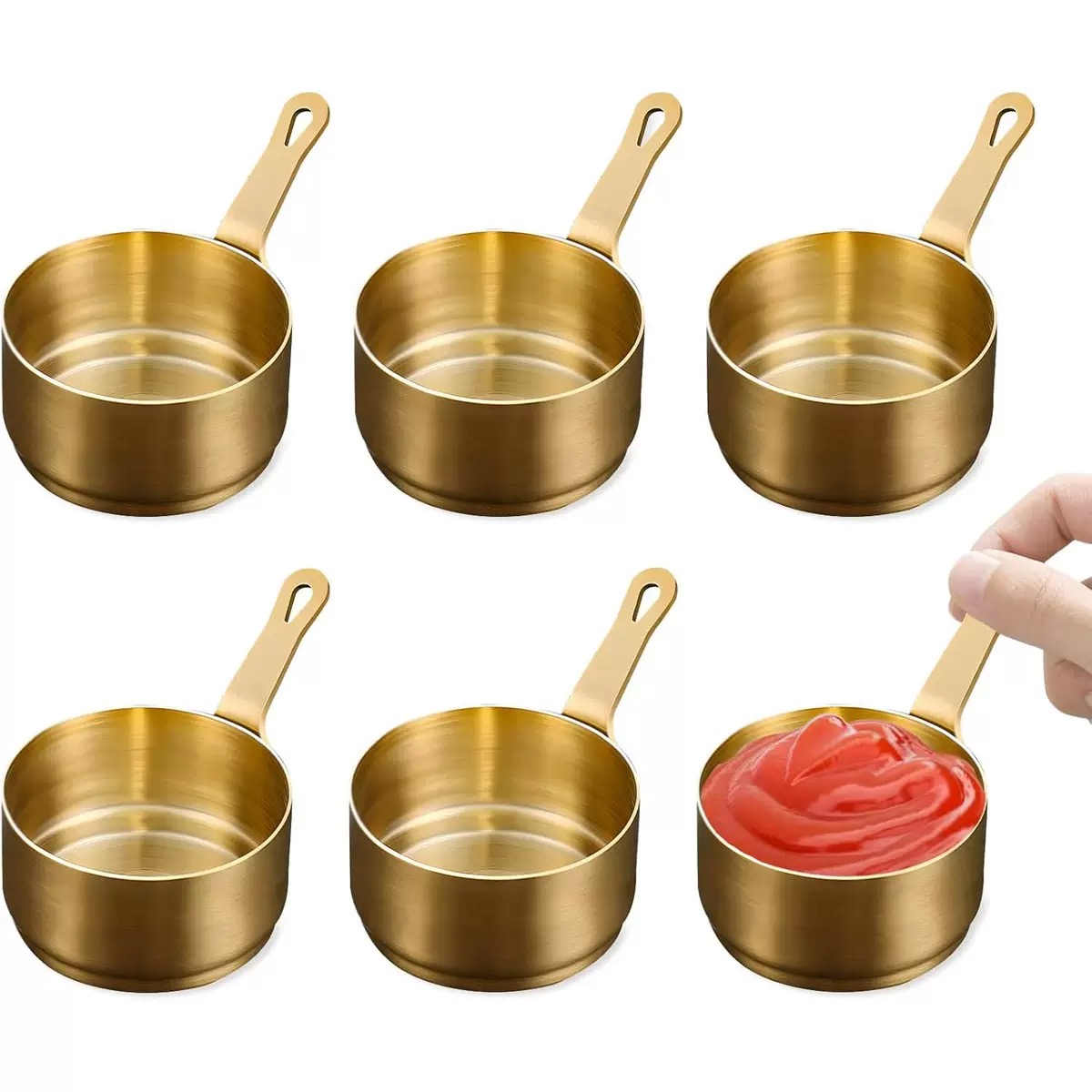 ถ้วยซอสสแตนเลสขนาดเล็กพร้อมที่ - Sauce Dipping Cup บทวิจารณ์และราคา