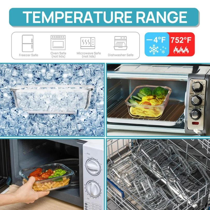 กล่องอาหารกลางวันแก้วสำหรับเก็ - Meal Prep Glass บทวิจารณ์และราคา