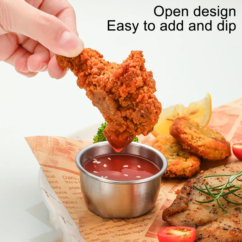 ชามจิ้มซอส 304 ถ้วยสแตนเลสรอบจ - Sauce Dipping Cup บทวิจารณ์และราคา