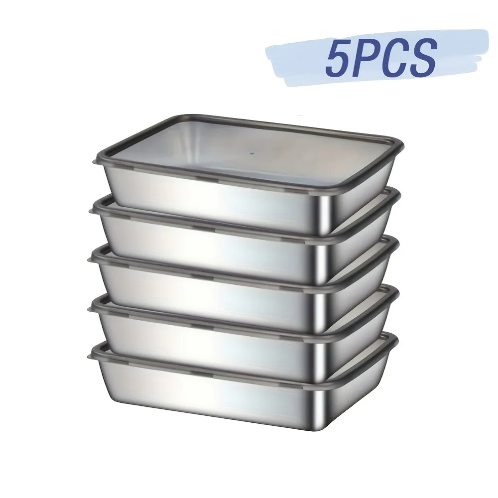 ชุดกล่องถนอมอาหารสแตนเลส 5 ชิ้ - Meal Prep Glass บทวิจารณ์และราคา