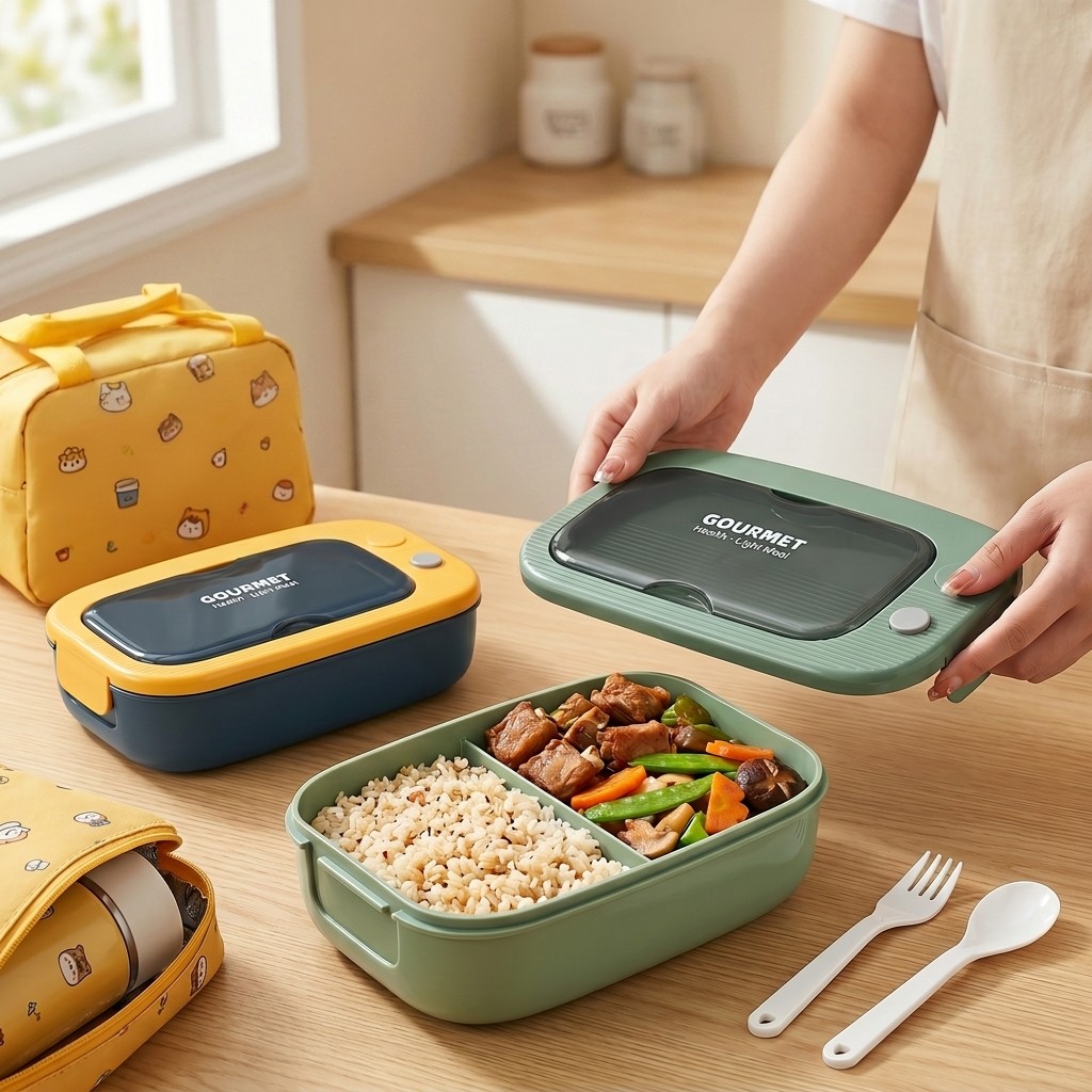 กล่องเบนโตพลาสติกสำหรับไมโครเว - Meal Preparation บทวิจารณ์และราคา
