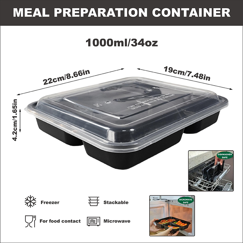 กล่องเตรียมอาหาร 3 ช่อง ขนาด 3 - Meal Preparation บทวิจารณ์และราคา